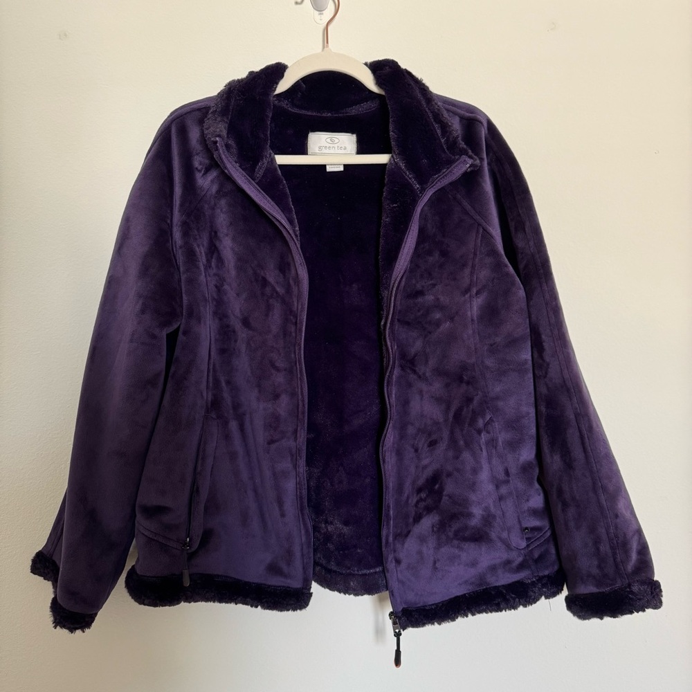 GreenTea Deep Purple Plush Jacket - Picture 2 of 7